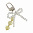 thumbnail image 4 of Stylish Beaded Bowknot Key Ring Keychain Pendant with Pearls Accent Trendy Handbag Charm Gift For Her Birthday, 4 of 10