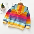 thumbnail image 4 of Adarl Kids Girl Rainbow Hoodies Jacket Zip Up Casual Hooded Long Sleeve Jumper Hoody Sweater Top Coat Pink 5-6 Years, 4 of 10