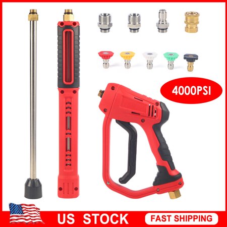 JahyShow 2PCS High Pressure 4000PSI Car Power Washer Gun Spray Wand Lance Nozzle Kit