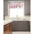 thumbnail image 5 of Kitchen Cafe Valance Curtain for Small Windows,Spring Pink Sakura Blossom Flowers Rod Pocket Short Valances Floral Garden Art on White Window Treatment Panel for Living Room/Bedroom/Bathroom,54x18in, 5 of 9