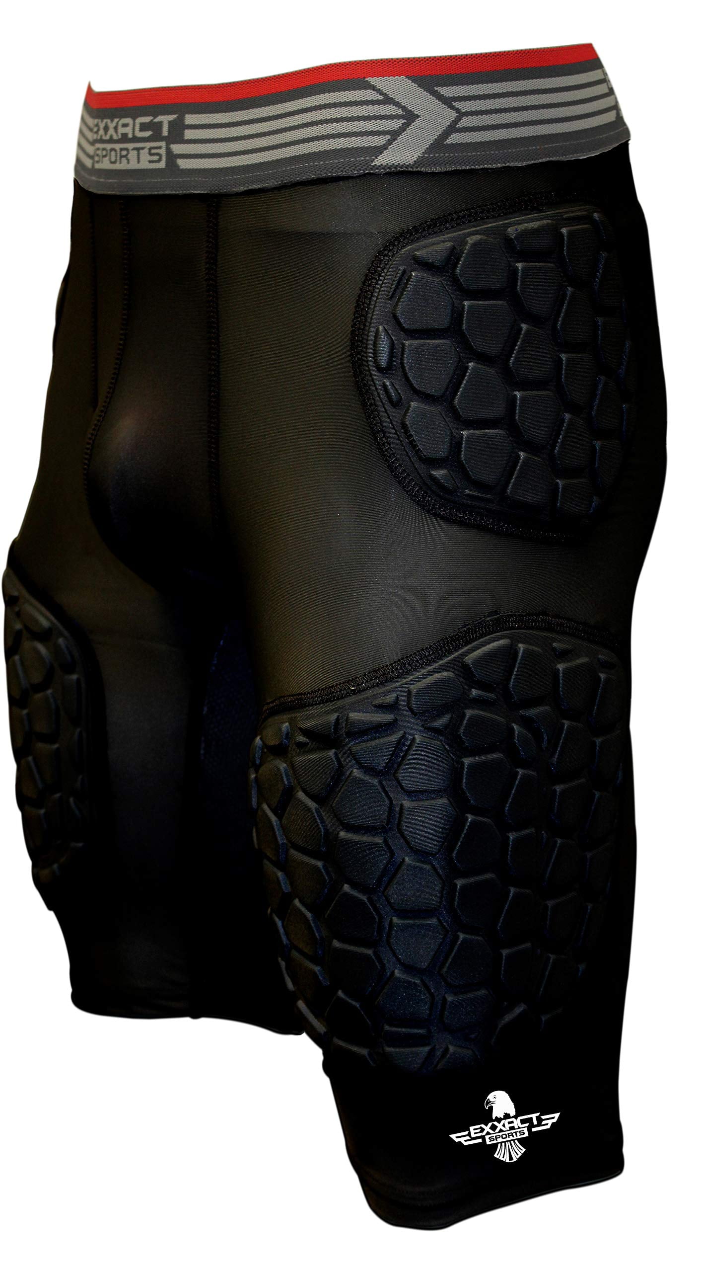 w/ Integrated Padding Exxact Sports Elite 5-Pad Football Girdle Padded Compression Shorts Adult 