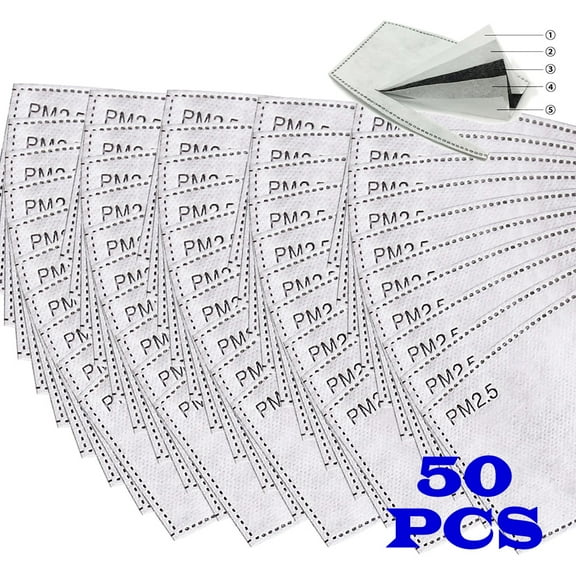 Activated Carbon 5-Layer Filters with Melt-blown Fabric | Face Covering Mask Replacement PM2.5 Filters - CLEANBREATH™