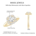 thumbnail image 5 of Rosec Jewels Moissanite Halo Engagement Ring for Women (D-VS1 Quality), 14K Yellow Gold, US 10.00, 5 of 8
