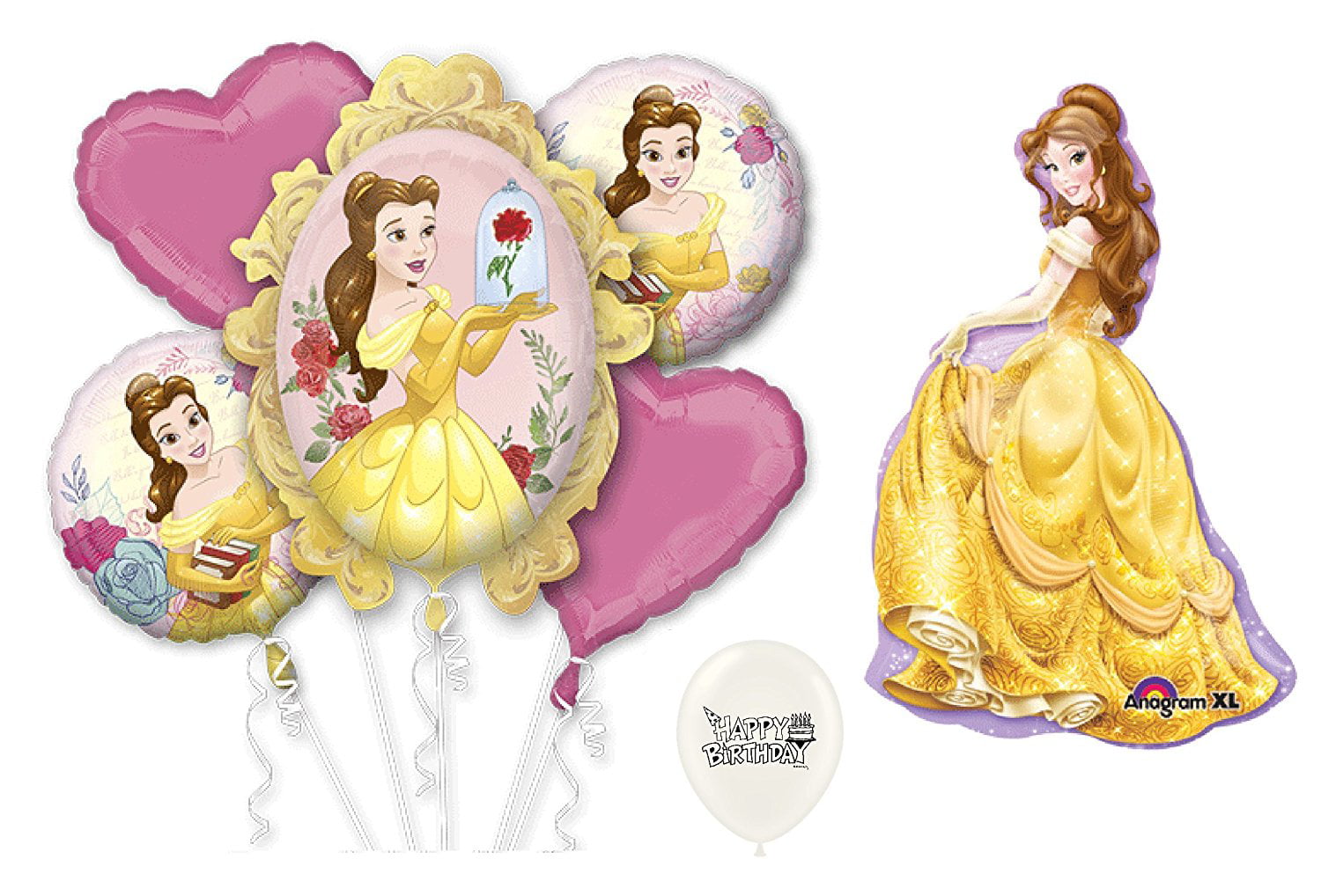 Disney Princess Belle Birthday Balloons Beauty And The Beast Party Decorations