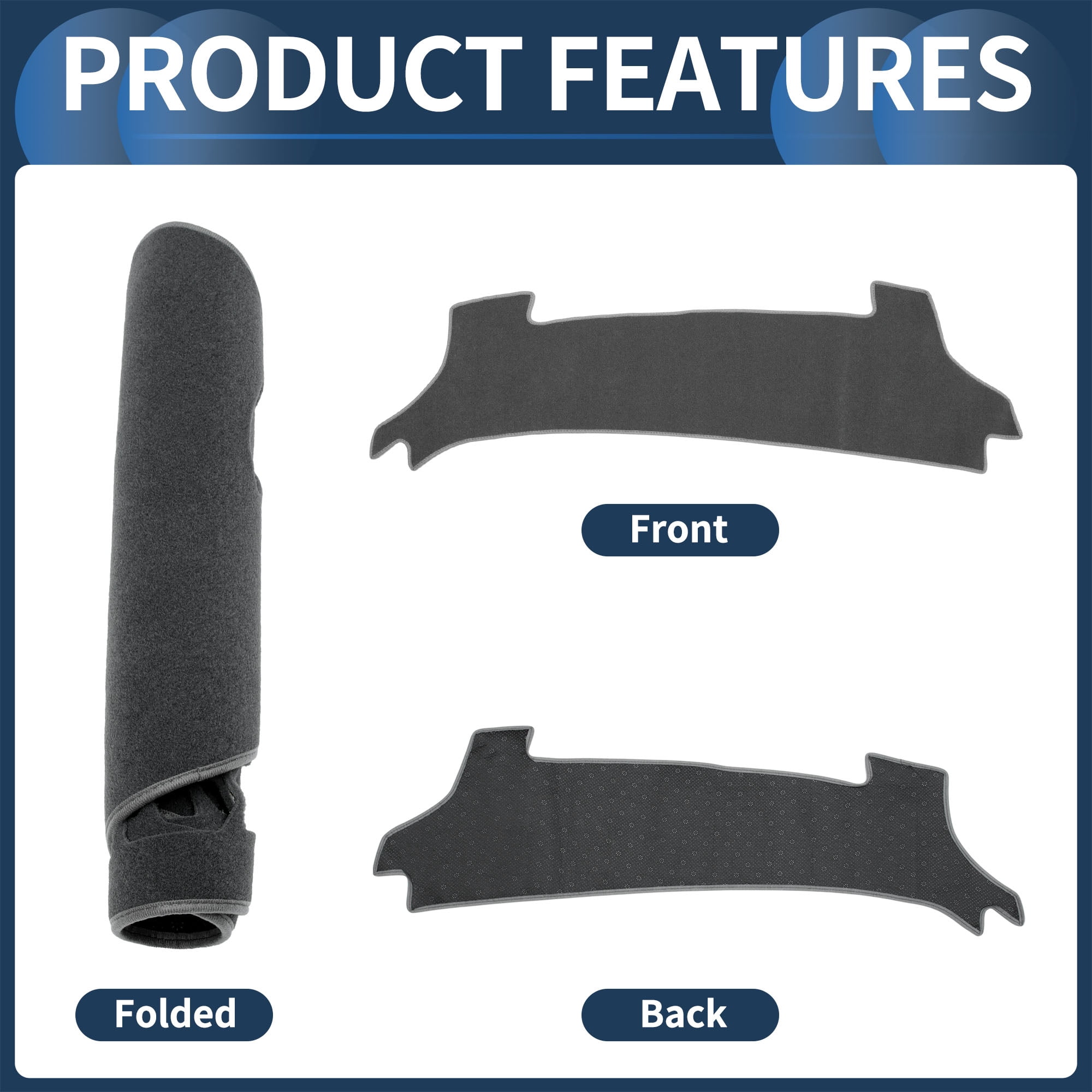 Unique Bargains Dash Cover Mat Carpet for Toyota Prius 2020-2025 Polyester Gray