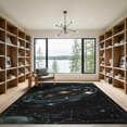 thumbnail image 2 of ODIKA Map Constellation Border Planets Orbiting Stars Cosmic Galaxy Flowing Dynamic Low Profile Flatwoven for Great Room, Indoor Open Concept, Large Living, 2 of 7
