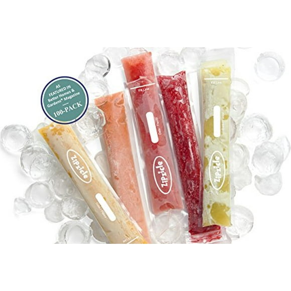 Zipzicle 100-PACK Ice Pop Pouches ORIGINAL Patented Safe