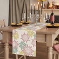thumbnail image 2 of Table Runners 70 Inches Long Dress Scarves, Geometric Flower Farmhouse Coffee/Dining/Kitchen Table Decor, Holiday Table Runner, Vintage Country Floral Pink Green on Linen 13x70 Inch, 2 of 9