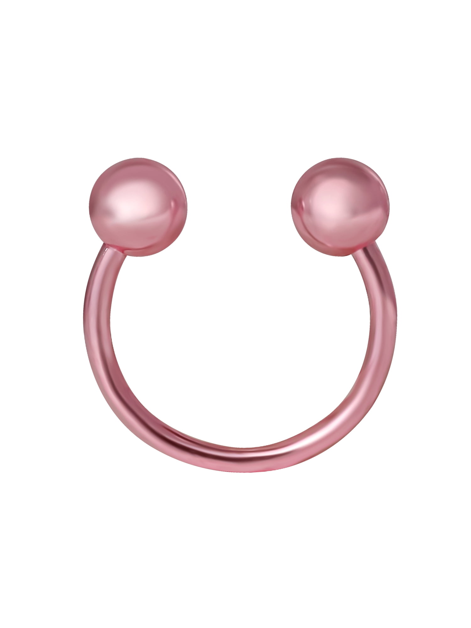 Hot Silver-Women's Basics Surgical Steel Pink Horseshoe Earrings Set