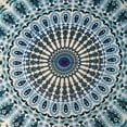 thumbnail image 4 of Stylo Culture Indian Round Throw Pillows For Bedroom Indian Mandala Floor Pillow Printed Floor Cushion Cover Blue Large 32x32 Decorative Bohemian Pom Pom Lace Cotton Peacock Feather 1 Pc, 4 of 4
