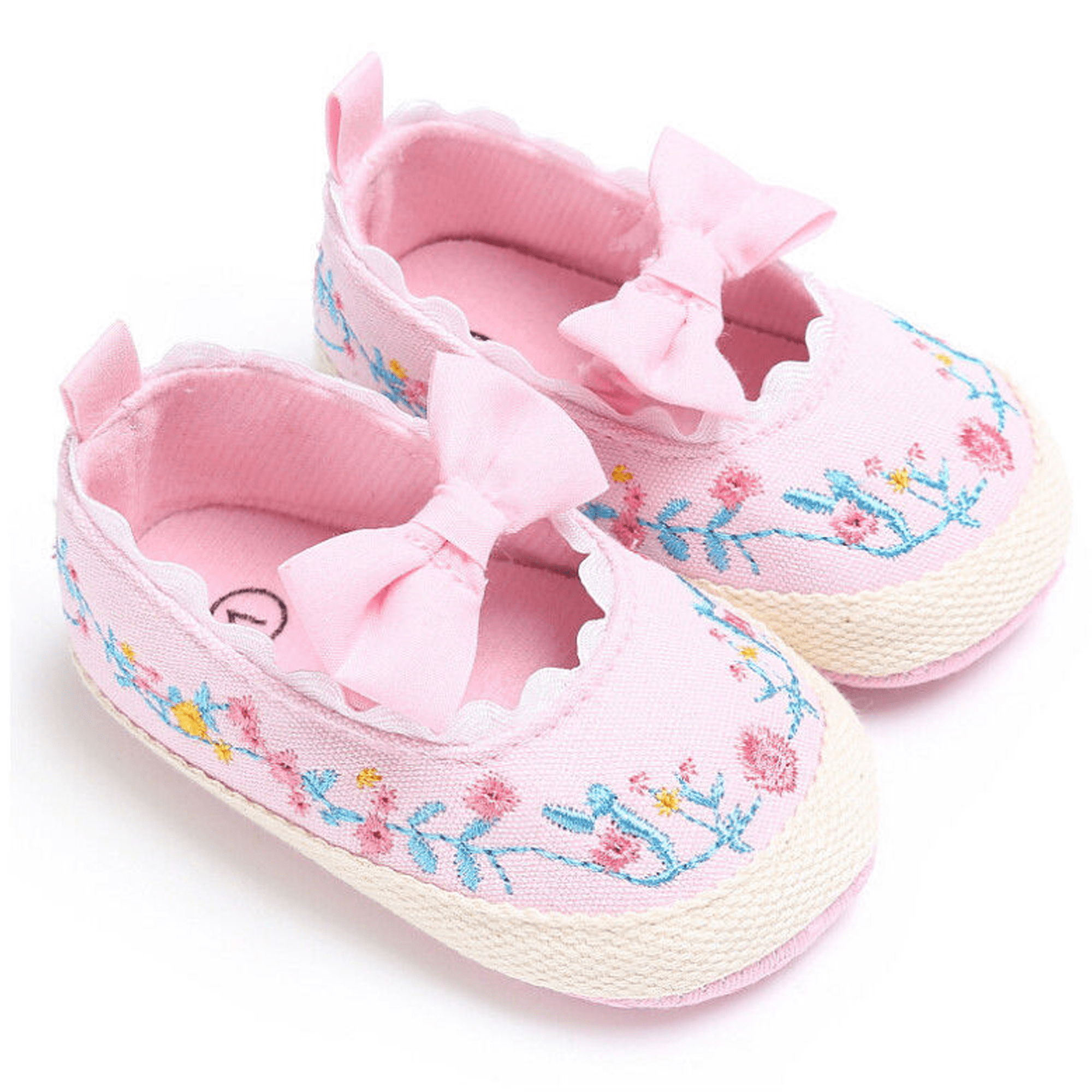 Toddler Newborn Infant Baby Girl Soft Sole Bowknot Floral Anti-slip Casual Shoes 