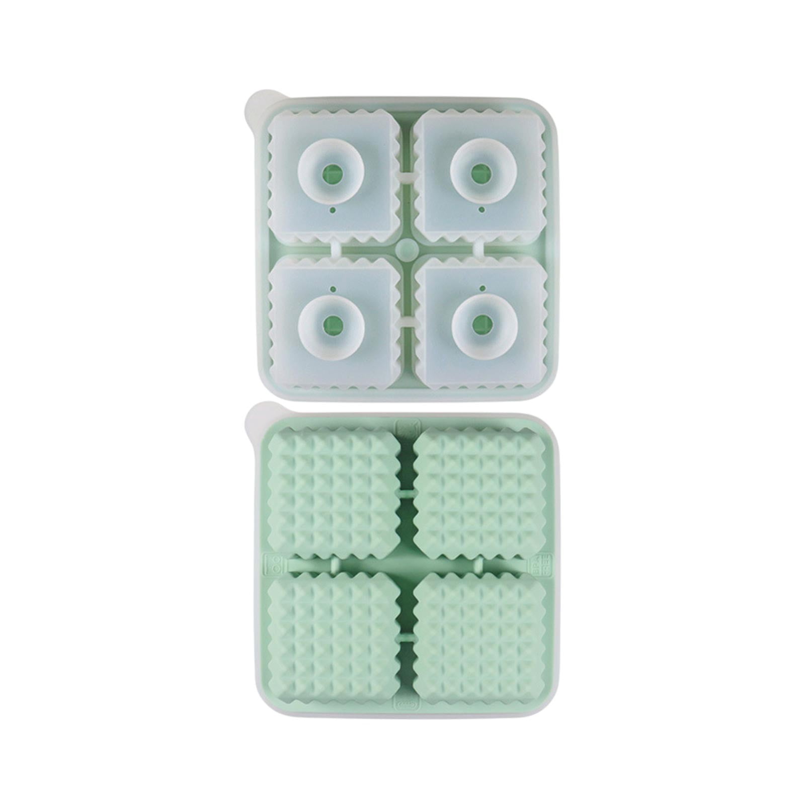 Werulen Large Size Silicone Ice Mold Flexible Reusable Easy Release Clean,Whiskey Cocktail Bourbon Beverage Drink Making,Square Ice Tray,Ice Making Mold,Bar Kitchen Freezer Tool