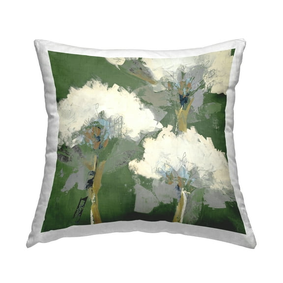 Stupell Industries Abstract Flower Buds Decorative Printed Throw Pillow Design by Liz Jardine.