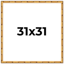 31x31 Frame Gold Bamboo Solid Wood Picture Frame | 0.75 Inch Moulding Width | Interior Frame Depth