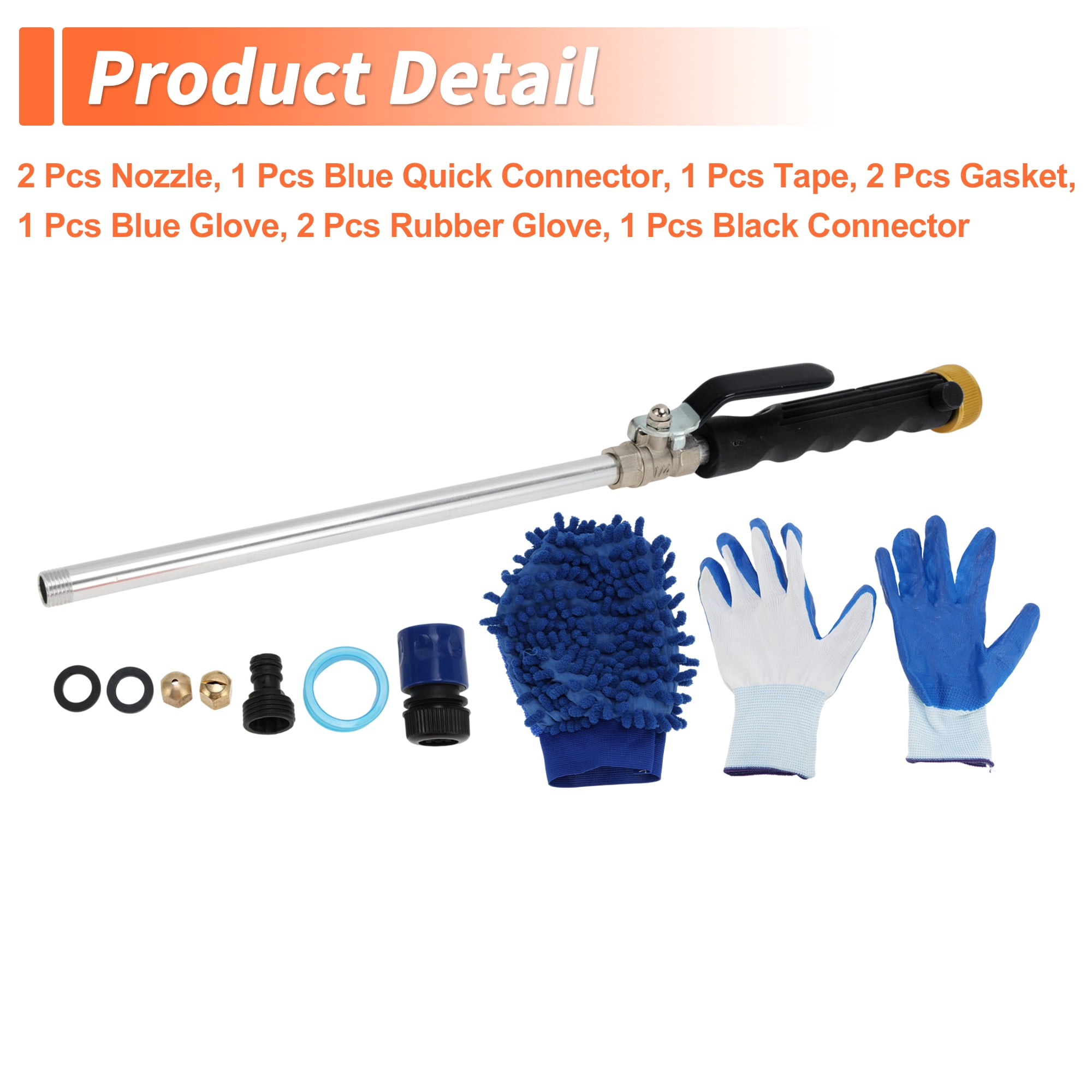Unique Bargains Heavy Duty Water Hose Nozzle High Pressure Car Garden Hose Nozzle Adjustable Hand Sprayer for Gardening Vehicle Outdoor Washer Pet Showering Aluminum Alloy Copper TPR Black 1Pc