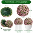 thumbnail image 3 of Rugerasy 2PC 17.7 Inch Topiary Balls,Artificial Topiary Flower Balls for Home Outdoor and Indoor Decor,Pink, 3 of 7