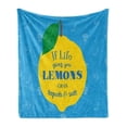 thumbnail image 1 of Tequila Soft Flannel Fleece Throw Blanket, Funny Drinking Words on Lemon with Mexican Themeds, Cozy Plush for Indoor and Outdoor Use, 60" x 80", Sky Blue Mustard, by Ambesonne, 1 of 6