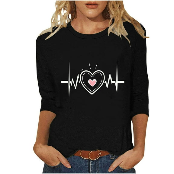 SHE IS My Items Shirts for Women Long Sleeve Cotton Sheer Pullover Tops for Women Long Sleeve V Neck Blouses for Women Basic V Neck Tees for Women Loose Fit