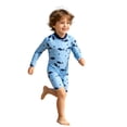 thumbnail image 4 of Boys Swimsuit Size 5-6Y Kids One Piece Swimwear Cartoon Shark Print Long Sleeve Sun Elastic Comfort Fit Toddler Bathing Suit Boy, 4 of 4