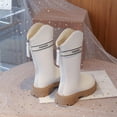 thumbnail image 4 of Eltusu Little Girls Riding Boots, Warm No Slip Outdoor Waterproof Winter Shoes White Size 11(Little Kids), 4 of 8