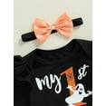thumbnail image 5 of WIBACKER Newborn Baby Girl My 1st Halloween Skirt Outfit, Infant Pumpkin Dress, Toddler Romper Tutu Skirt Headband Set, 5 of 7