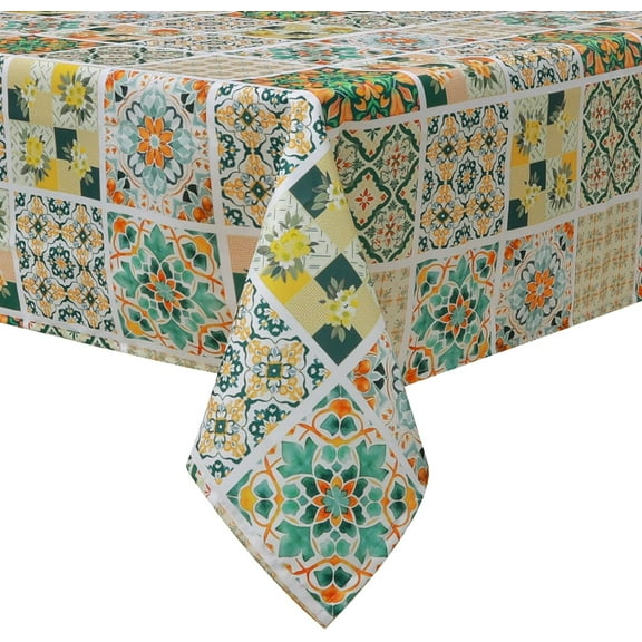 Boho Plaid Tablecloth 60×84 inch Spring Summer, Waterproof Rectangular Table Cloth Washable, Stain Resistant Cloth Table Cover for Party Picnic Dinner Decor (Boho Plaid)