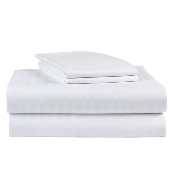 Luxury 500 Thread Count 100% Cotton Sateen Bed Sheet Set Dobby Stripe