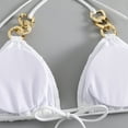 thumbnail image 4 of TSADFHJI Womens Plus Size Swimsuits Solid Color Bikini Sexy Lace Up Small Fresh Two Piece Swimsuit L White, 4 of 5