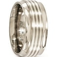 thumbnail image 4 of Titanium w/Sterling Silver Inlay Beveled Edge 9mm Band, 4 of 5