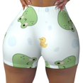 thumbnail image 2 of Balery Kawaii Frogs Pantalones cortos de entrenamiento estampados para mujer, sin costuras, ajustados, para gimnasio, yoga, correr, deportes, ejercicio activo, fitness.-X-Large, 2 of 8