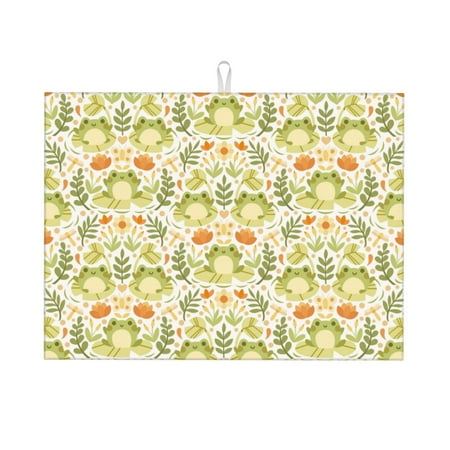 

Sigee Frogs And Botanical for Dish Drying Mat for Kitchen Counter Premium Kitchen Drying Mat 18 x 24 Dish Drying Pad