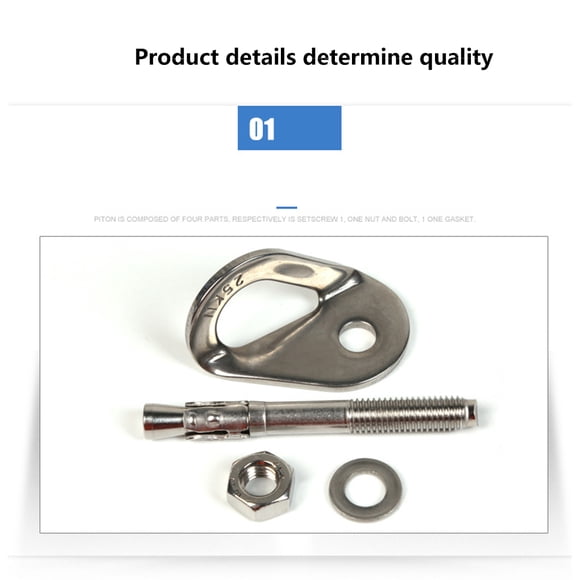 Ruiboury Rock Nail Climbing Clip Expansion Pin Stainless Steel Load-bearing Fine Workmanship Compact Size Climb Equipment