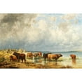 thumbnail image 3 of Friedrich Voltz 14x11 Black Modern Framed Museum Art Print Titled - A Herd of Cattle Near a Lake (1872), 3 of 5