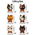 thumbnail image 3 of Tepsmf Halloween Wooden Ornament Set 12 Pcs Vintage Hanging Cutouts with 6.6FT Rope for Garland Tree Decor, 3 of 6