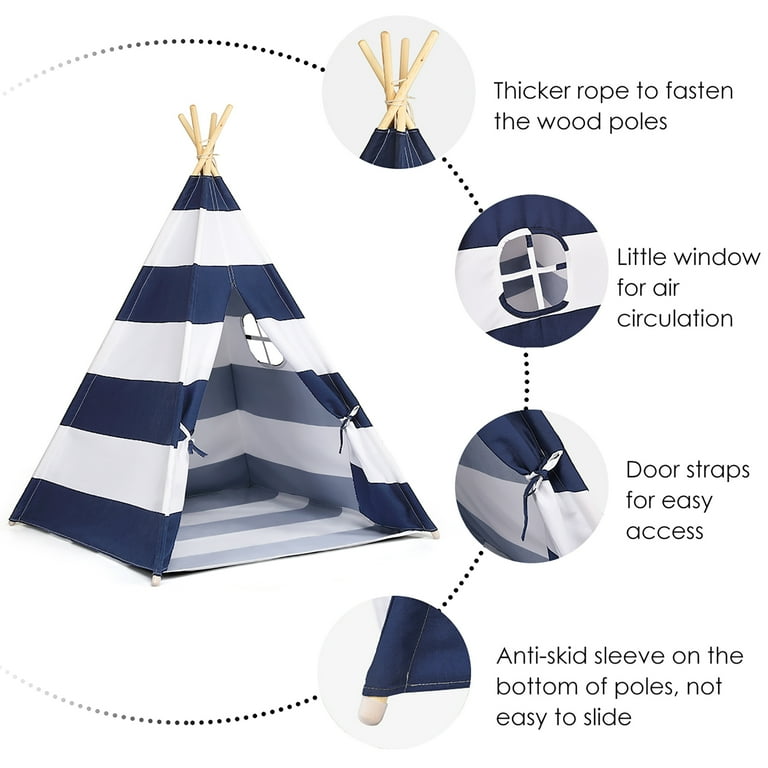 Camping Kids Teepee Gymax Kids Teepee Play Tent, Indoor Canvas