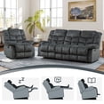thumbnail image 6 of Bonzy Home Manual Reclining Sofa Adjustable Backrest,3 Seat Recliner Couch Sofa with Overstuffed Arms and Back Sofa Set for Living Room, 6 of 7
