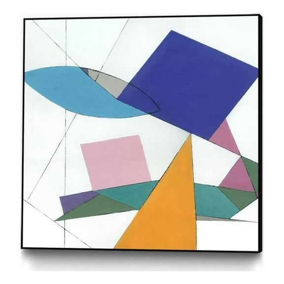 Giant Art Canvas  30x30 Serpentin Framed in Yellow