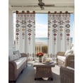 thumbnail image 4 of Southwest Geometric Blackout Curtains 45 Inches Long for Bedroom, Western Boho Ethnic Beige Grey Wooden Thermal Insulated Room Darkening Black Out Window Curtain Panels Grommet Drapes for Living Room, 4 of 8