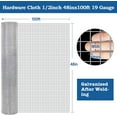 thumbnail image 4 of Amagabeli Hardware Cloth 48x100 1/2 Inch Galvanized After Welding 19 Gauge Square Chicken Wire Fence Mesh Roll Raised Garden Bed Plant Supports Poultry Netting Cage Snake Fence JW008, 4 of 8