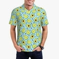 thumbnail image 5 of Yiaed Avocado and HeartsPrint Men's Short Sleeve Polo Shirt,Golf Polo for Men Three-Button Golf Shirt Athletic Casual Collared T-Shirt- Medium, 5 of 7