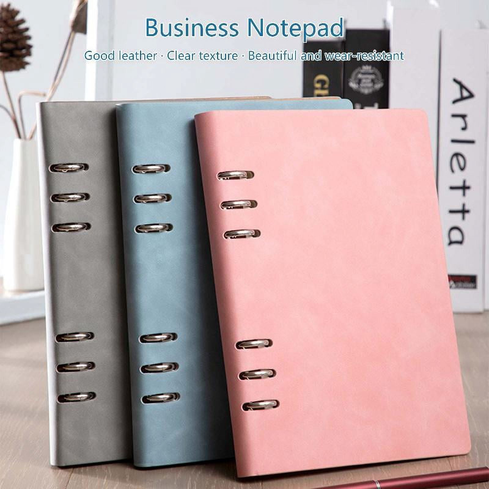 Sorrowso Practical 6 Ring Binder Planner Notebook A5 Refillable Loose Leaf Round Ring Journal Notepad with 100 Sheets Lined Paper