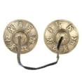 thumbnail image 4 of Campanas de meditación en latón dorado de 6.5 cm con grabado de los Seis Símbolos Sagrados, ideal para prácticas espirituales y sonido puro y resonante., 4 of 6