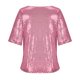 thumbnail image 4 of Fiudx Camisas de Mujer Primavera Moda Mujer Lentejuelas Cuello Redondo Manga Corta Camiseta Sloid Blusa Tops, 4 of 6