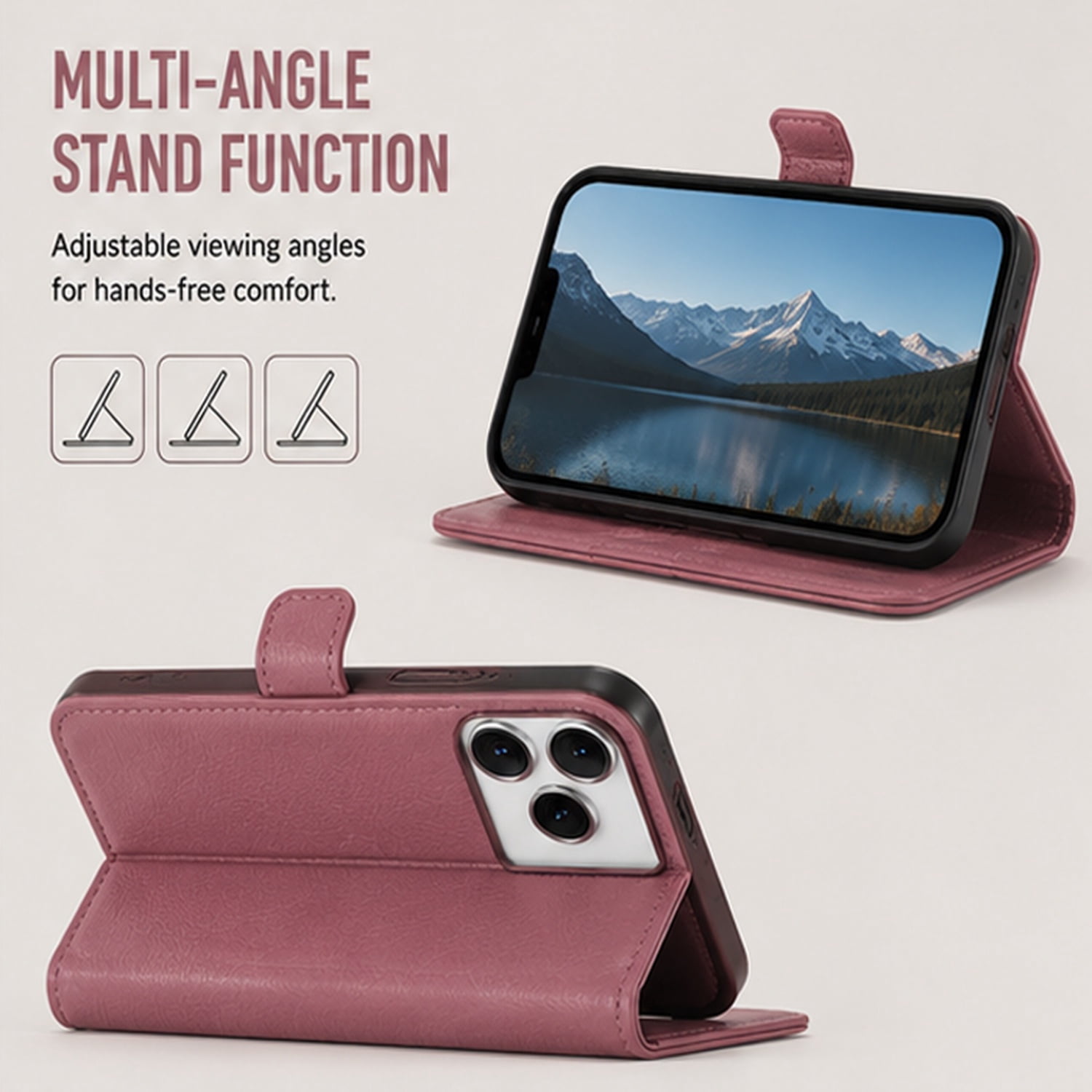 Protective Classic Magnet Wallet Case for iPhone 17 Pro - Brown