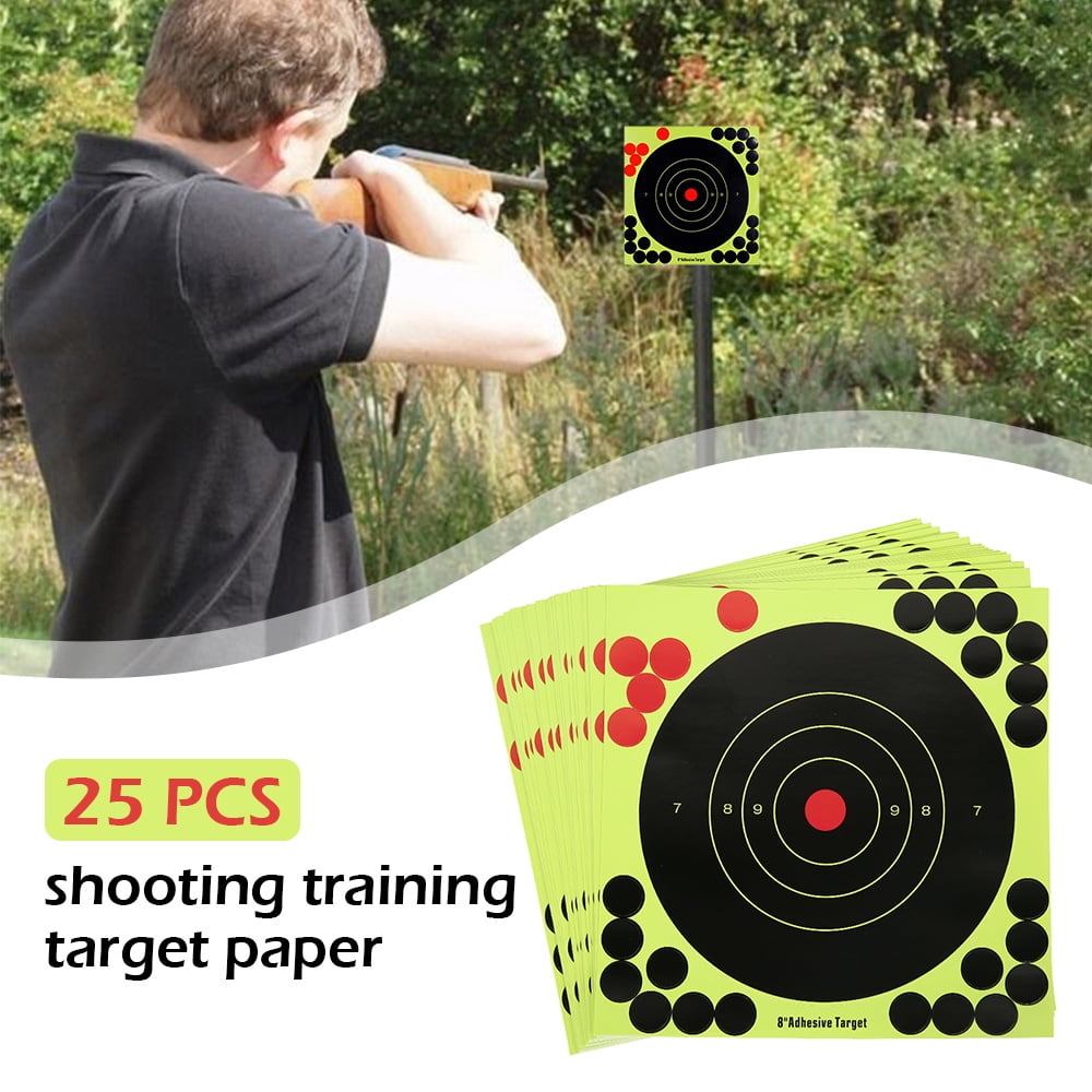 25 PK 400 Shoot N C Adhesive Target 2" Burst Sticker Shooting Range Self Stick 