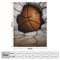 thumbnail image 4 of JEUXUS  Boys Basketball Sherpa Blanket for Sofa Couch Men Sports Theme Blanket 3D Ball Pattern Plush Throw Blanket Basketball with Gray Broken Wall Fuzzy Blanket Room Decor Throw, 4 of 6