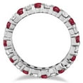 thumbnail image 2 of Red Garnet and Diamond Eternity Ring Band 14k White Gold (1.07ct), 2 of 3