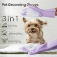 thumbnail image 2 of Dog Washing Gloves 1 Pair: Soft and Gentle Silicone Pet Grooming Gloves - Bathing Scrubber Brush Mitt Grooming Shedding Fur Removal Massage for Dogs/Cats/Horse, 2 of 6