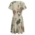thumbnail image 5 of Chicken Pattern Short Sleeve Dress Women Summer Evening Dresses Ladies Sundress, 5 of 7