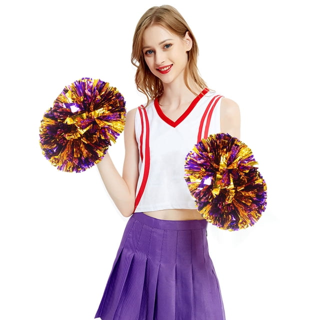 Event & Party Cheerleading Handheld Colorful Flower Performance Gear for Sports Activities Lightweight Handle Design Ideal for Cheering 2PCS